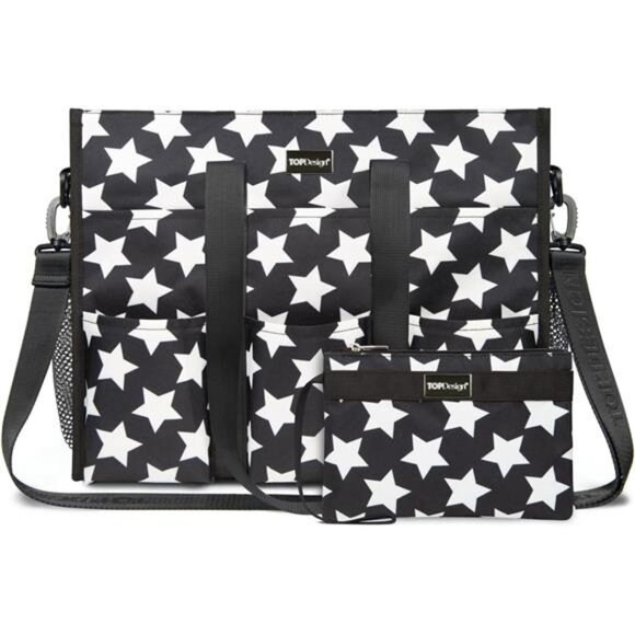 Utility Water Resistant Tote Bag with 22 Pockets Size L Pentagram